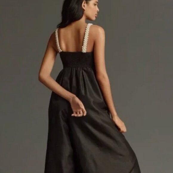 ANTHROPOLOGIE Hutch The Mabel Rhinestone Wide-Leg Jumpsuit $228 Large Black - Picture 2 of 7